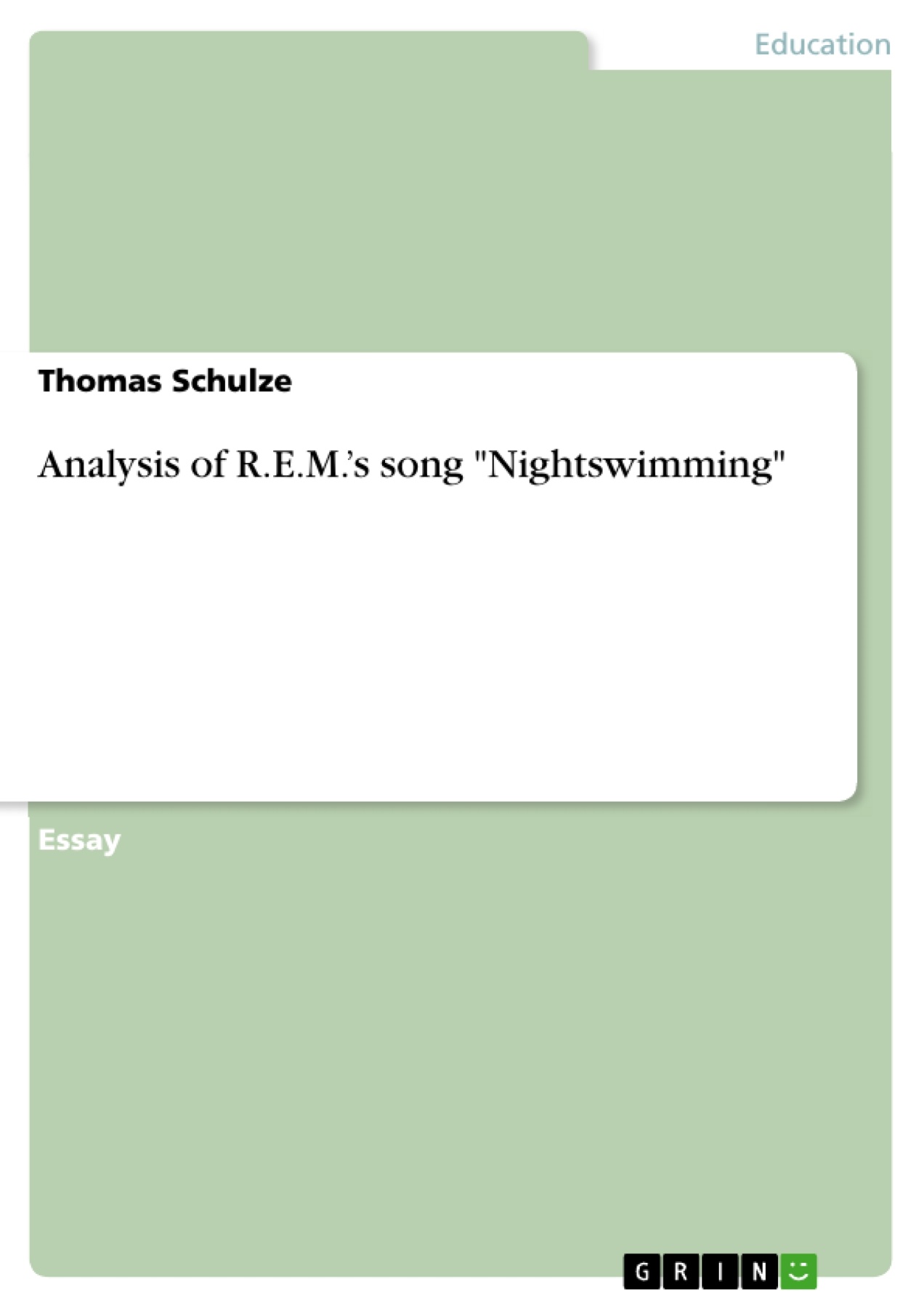 Analysis of R.E.M.'s song "Nightswimming"