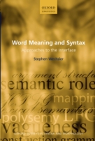Word Meaning and Syntax