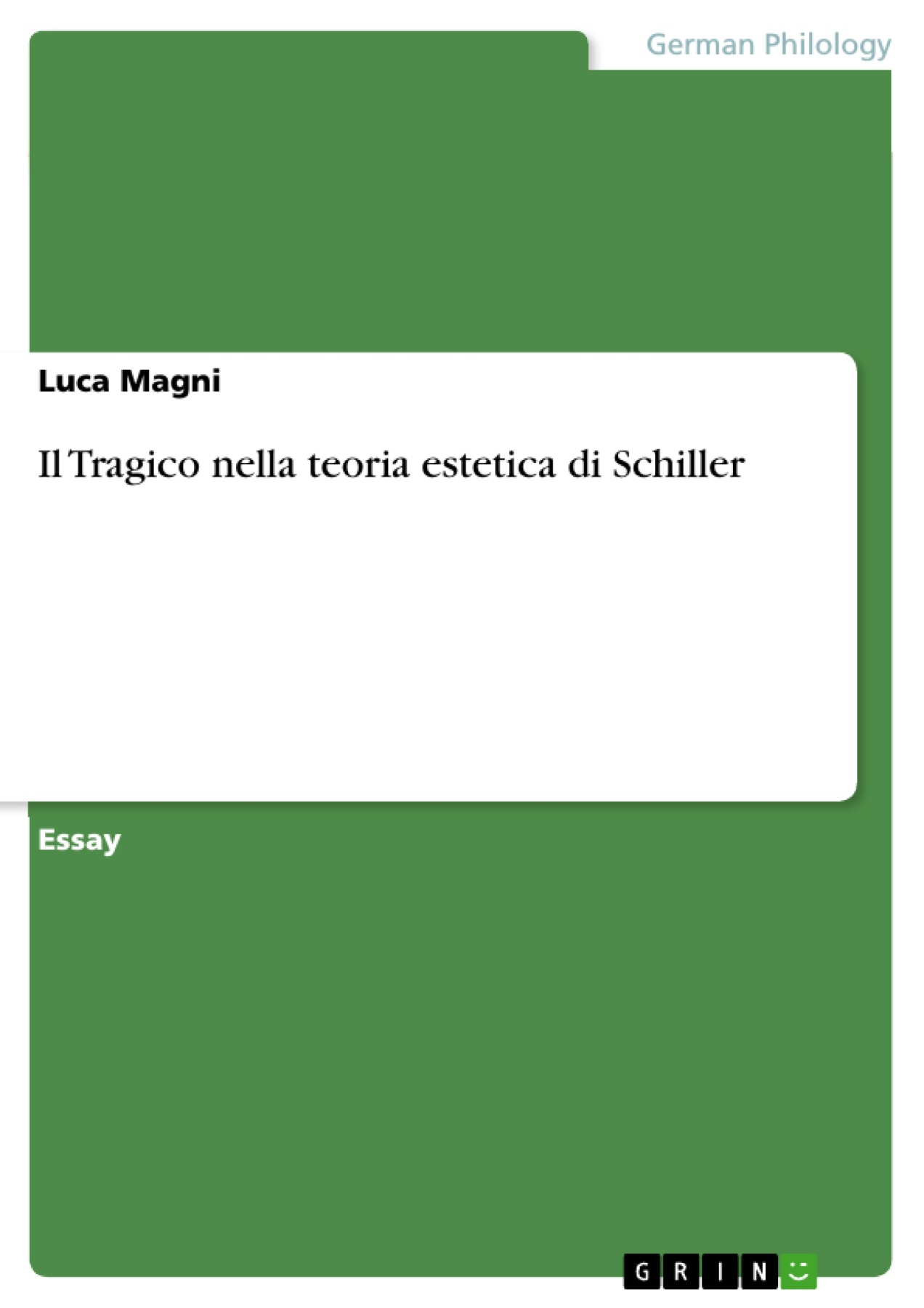 Il Tragico nella teoria estetica di Schiller